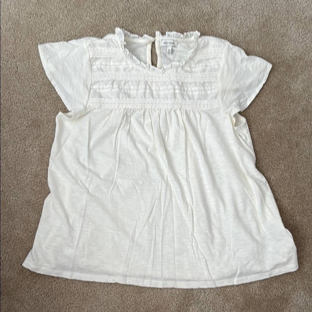 Cream Cap Sleeve Blouse